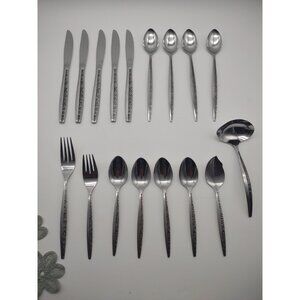 Vintage 17 Piece Coventry JH Japan BOUQUET Floral Stainless Steel Silverware